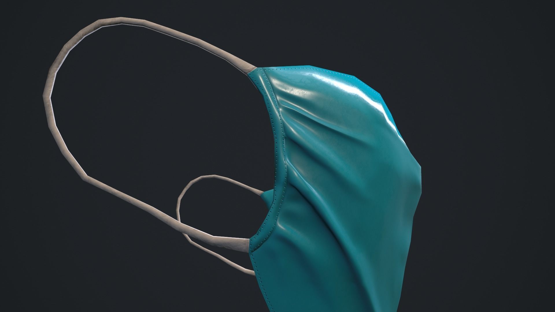 Medical mask Low-poly 3D model_7