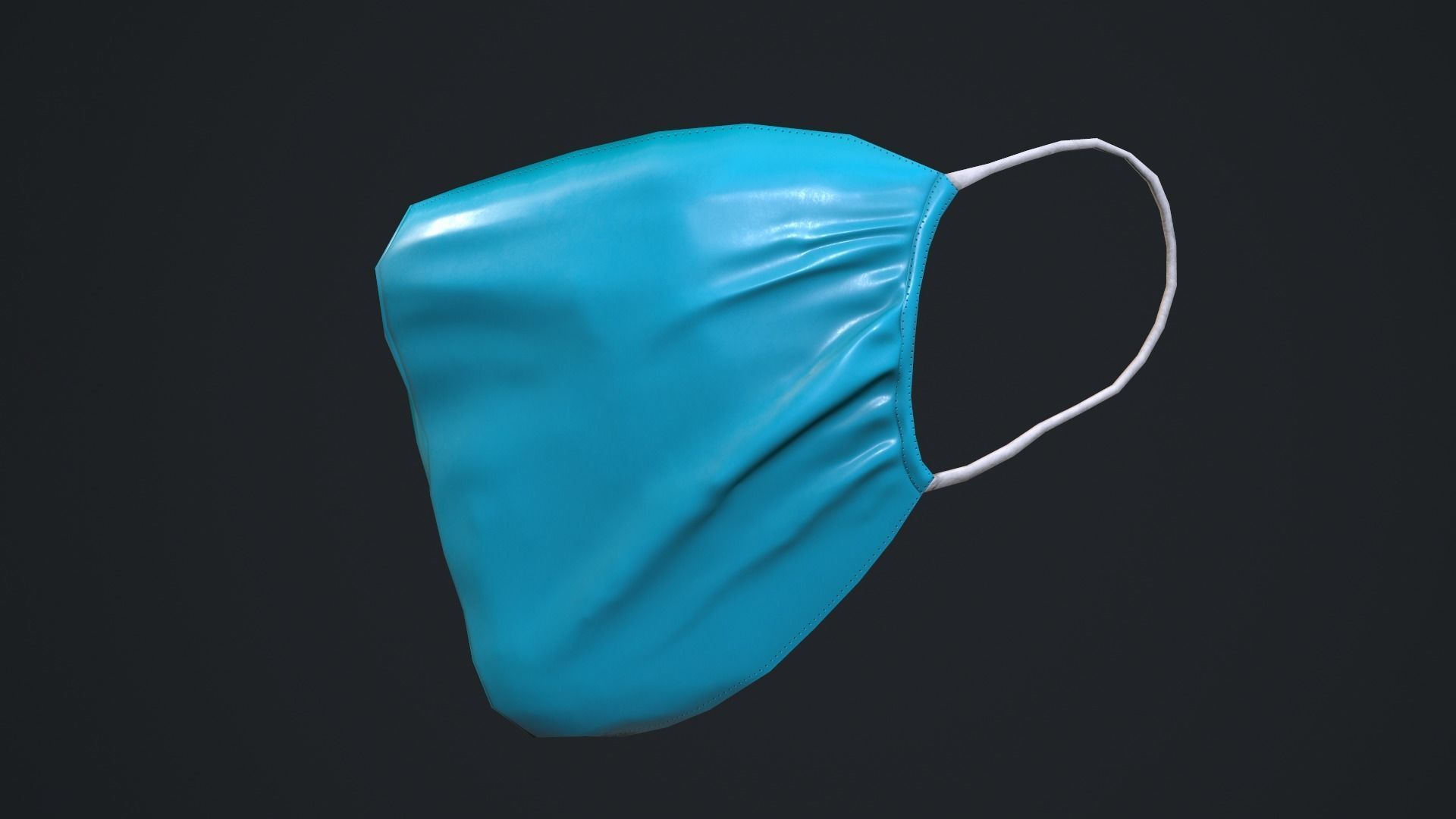 Medical mask Low-poly 3D model_8