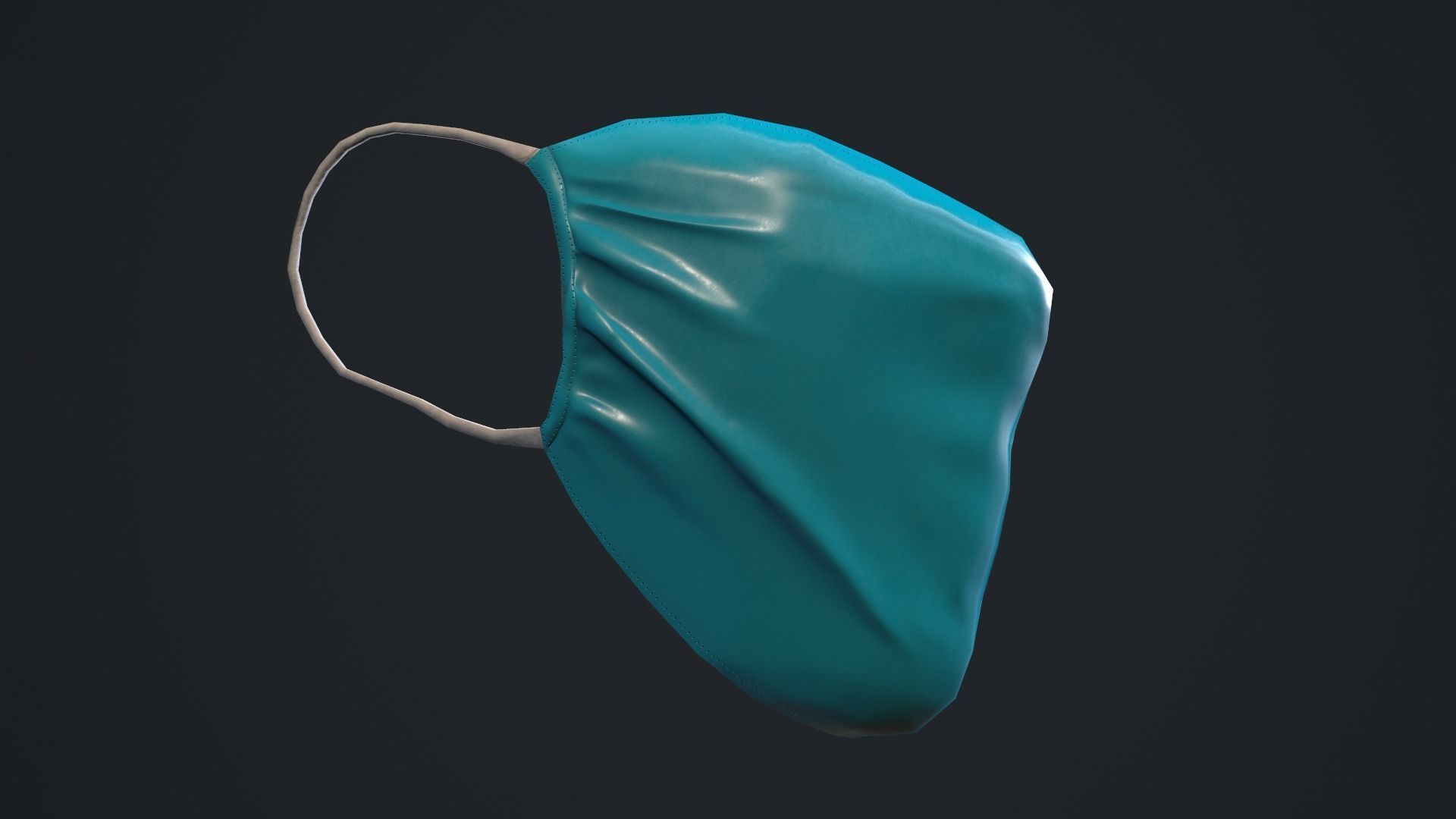 Medical mask Low-poly 3D model_6
