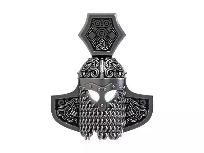 Hammerhelm-pendant ornate viking axe 3D print model