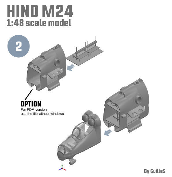 HIND MI24 RUSSIAN HELICOPTER - SCALE MODEL -  ASSEMBLY KIT  3D print model_6