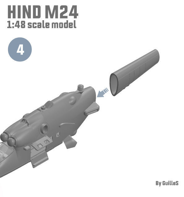 HIND MI24 RUSSIAN HELICOPTER - SCALE MODEL -  ASSEMBLY KIT  3D print model_9