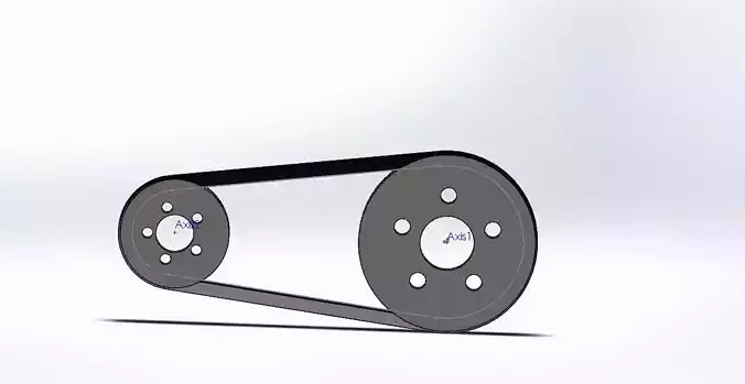 V-Belt and Pulley Assembly 3D model