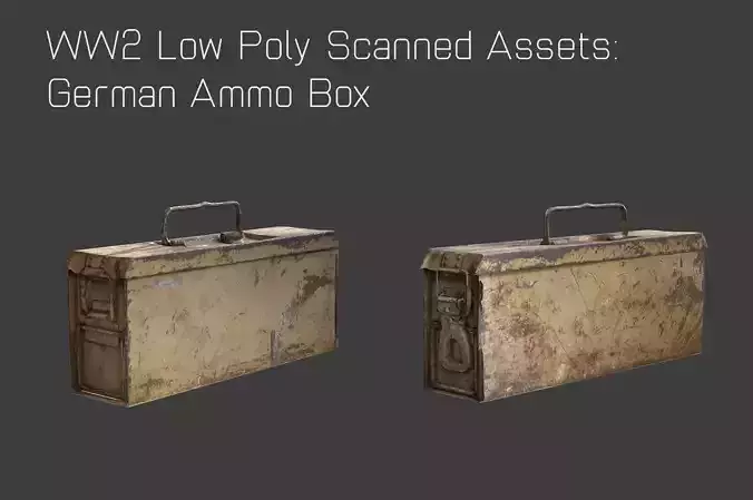 WW2 German Ammo Box Low-poly 3D model