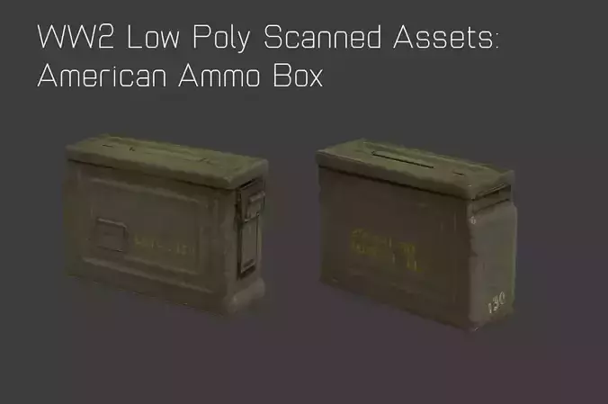 WW2 US American Ammo Box Low-poly 3D model