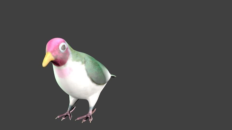lowpoly bird pigeon Low-poly 3D model_6