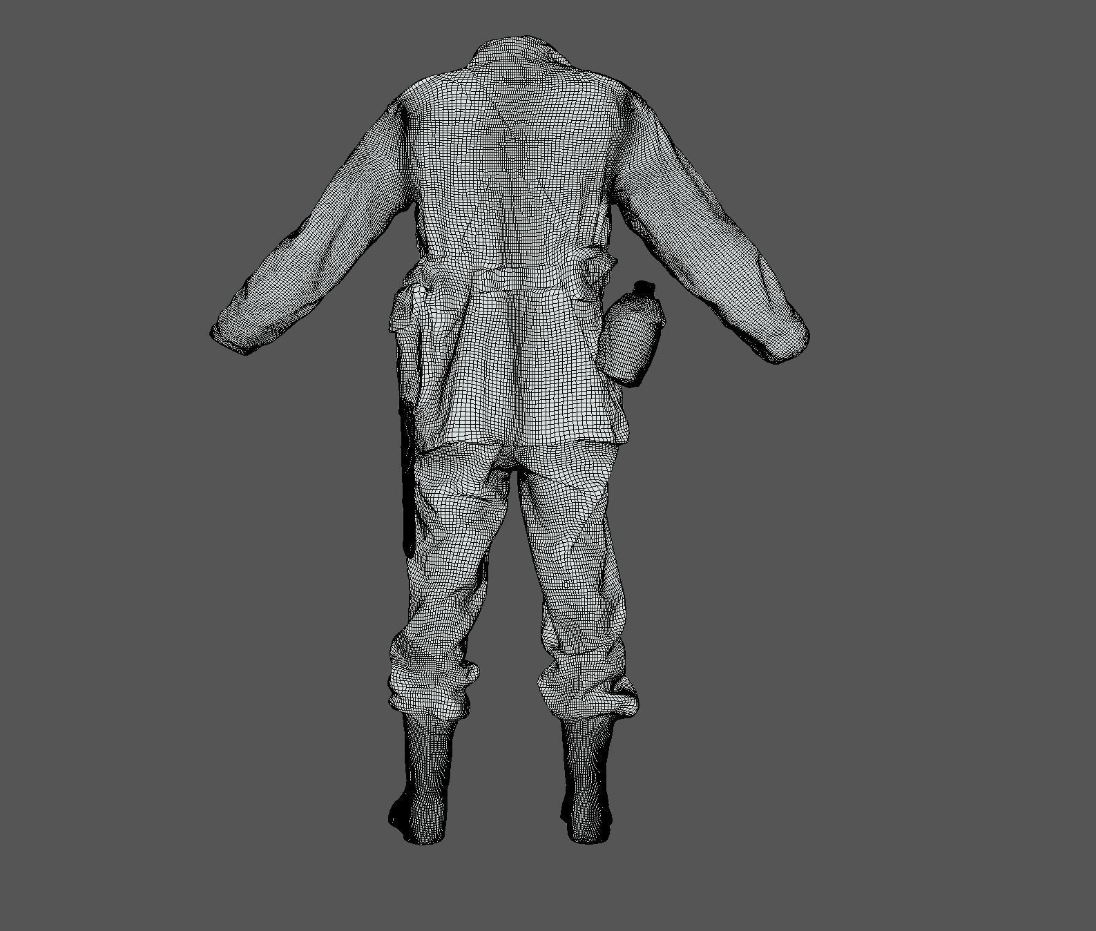 US American Uniform WW2 Photogrammetry Based 3D Scanned  Low-poly 3D model_9