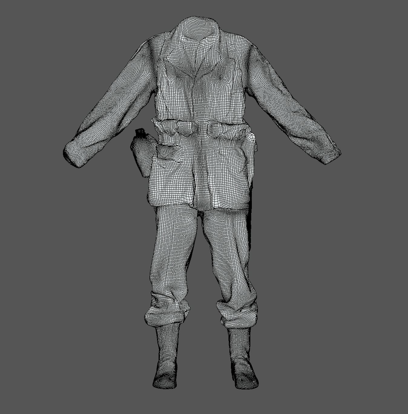 US American Uniform WW2 Photogrammetry Based 3D Scanned  Low-poly 3D model_8