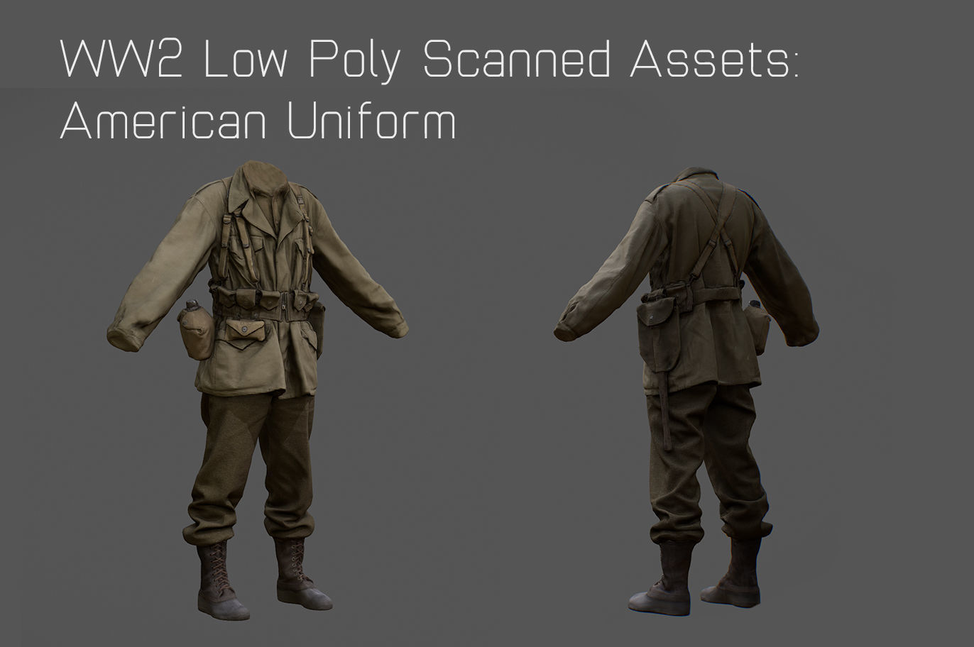 US American Uniform WW2 Photogrammetry Based 3D Scanned