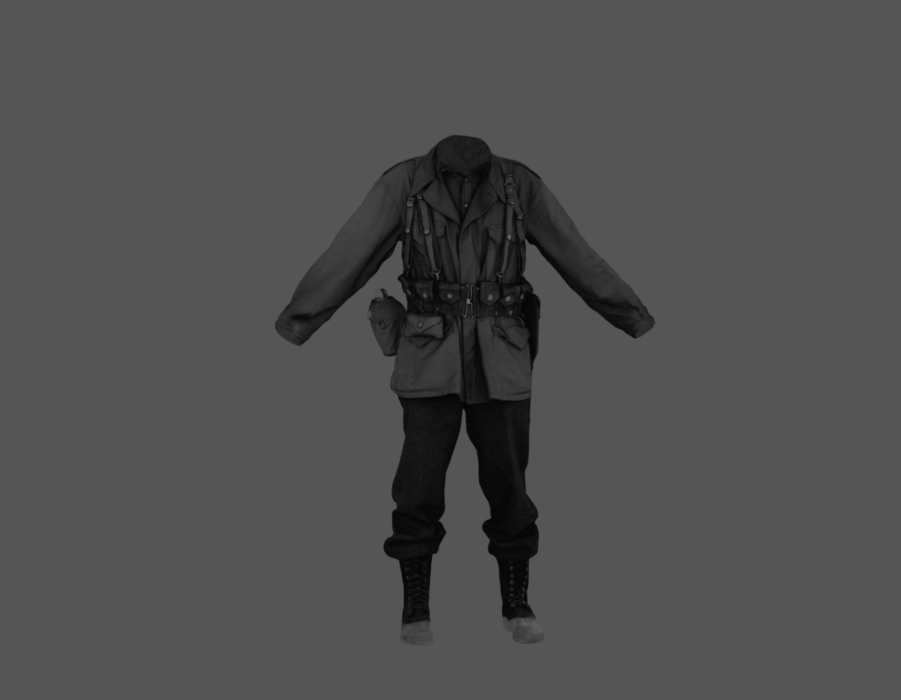 US American Uniform WW2 Photogrammetry Based 3D Scanned  Low-poly 3D model_5