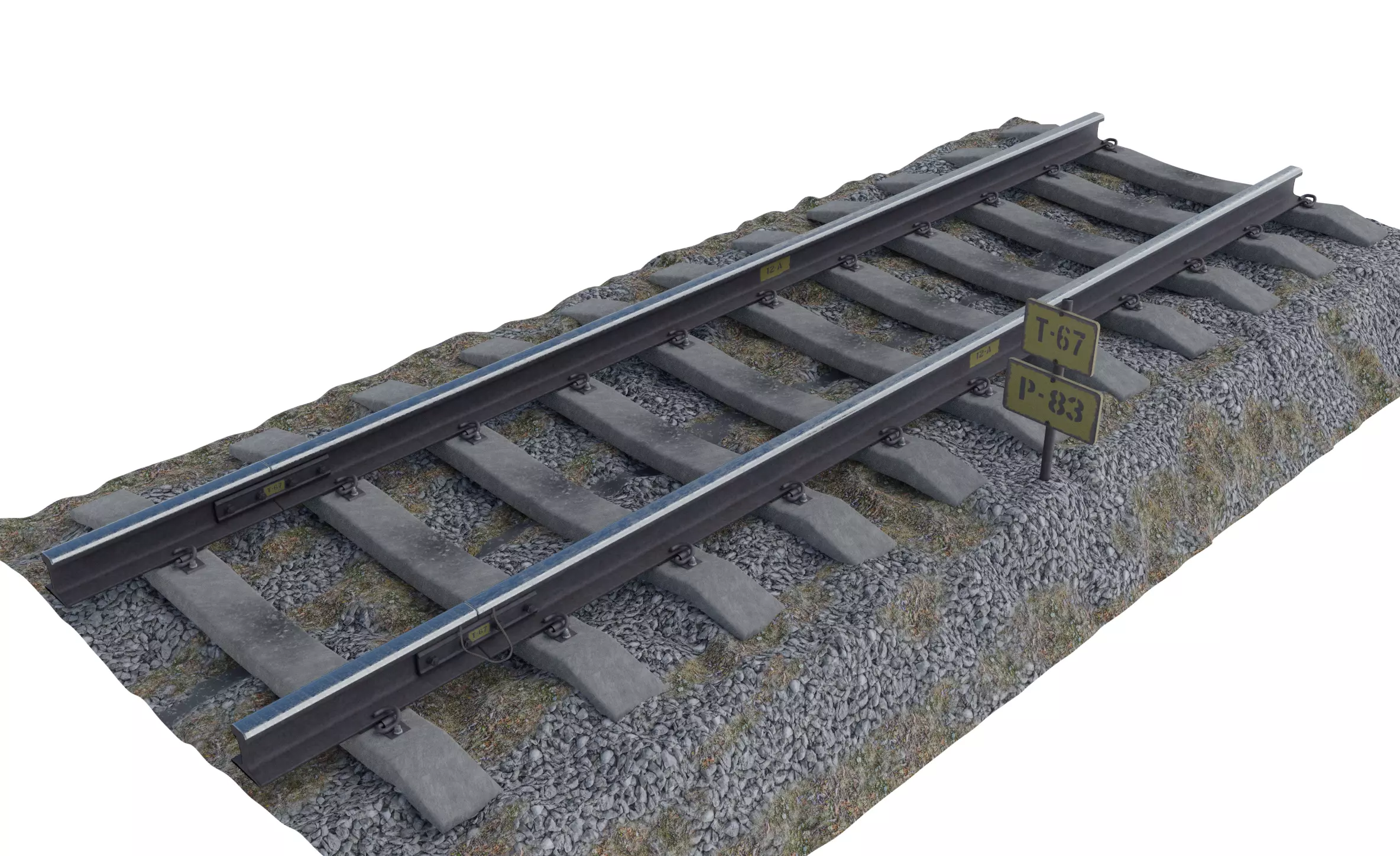 Railway Track Low-poly 3D model
