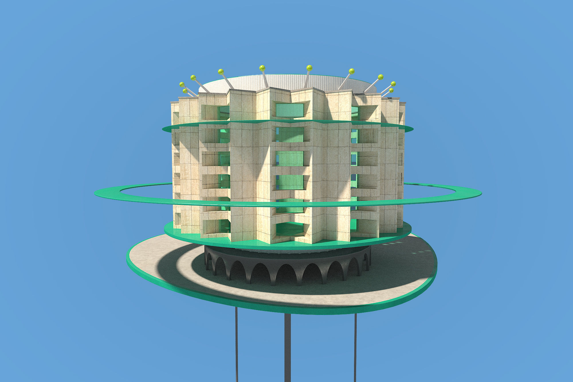 Futuristic Architecture Skyscraper 08 3D model_3