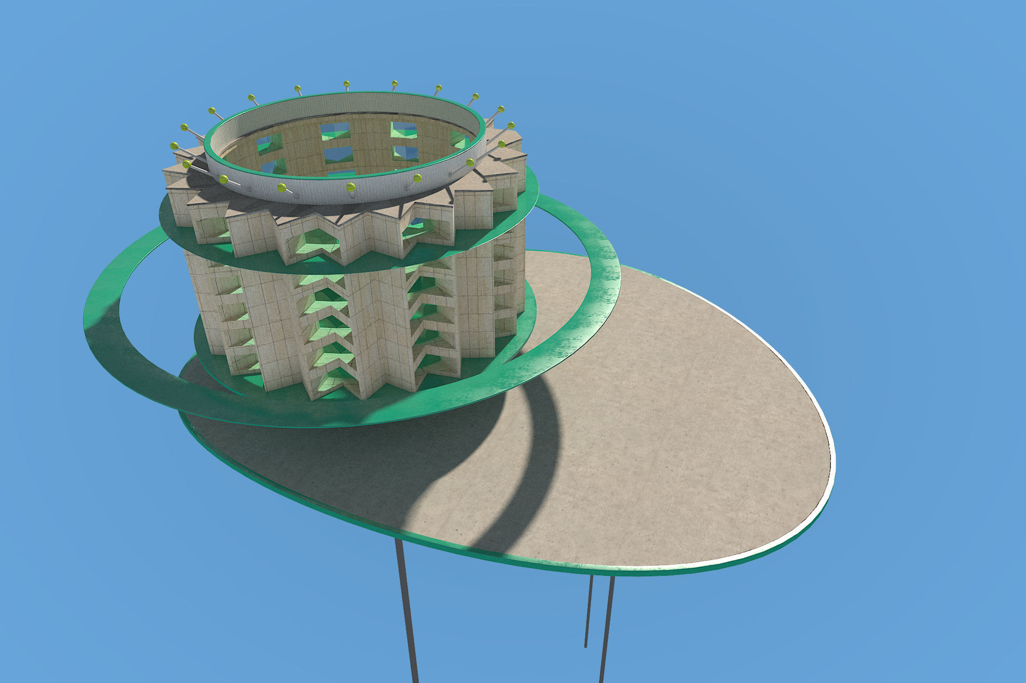 Futuristic Architecture Skyscraper 08 3D model_2