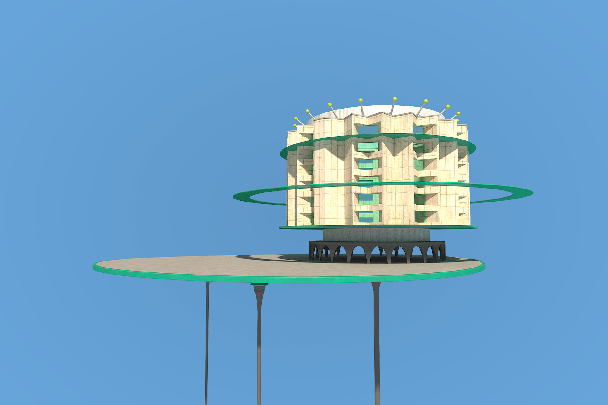 Futuristic Architecture Skyscraper 08 3D model_1