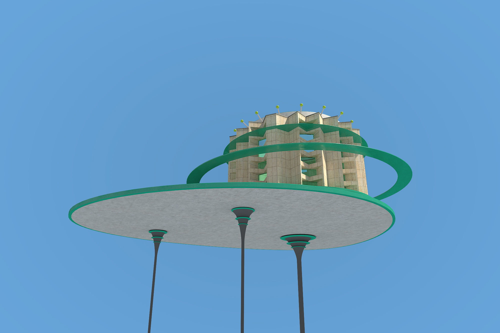 Futuristic Architecture Skyscraper 08 3D model_4