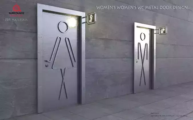    DOOR   WOMEN  and MEN  WC METAL DOOR DESIGN