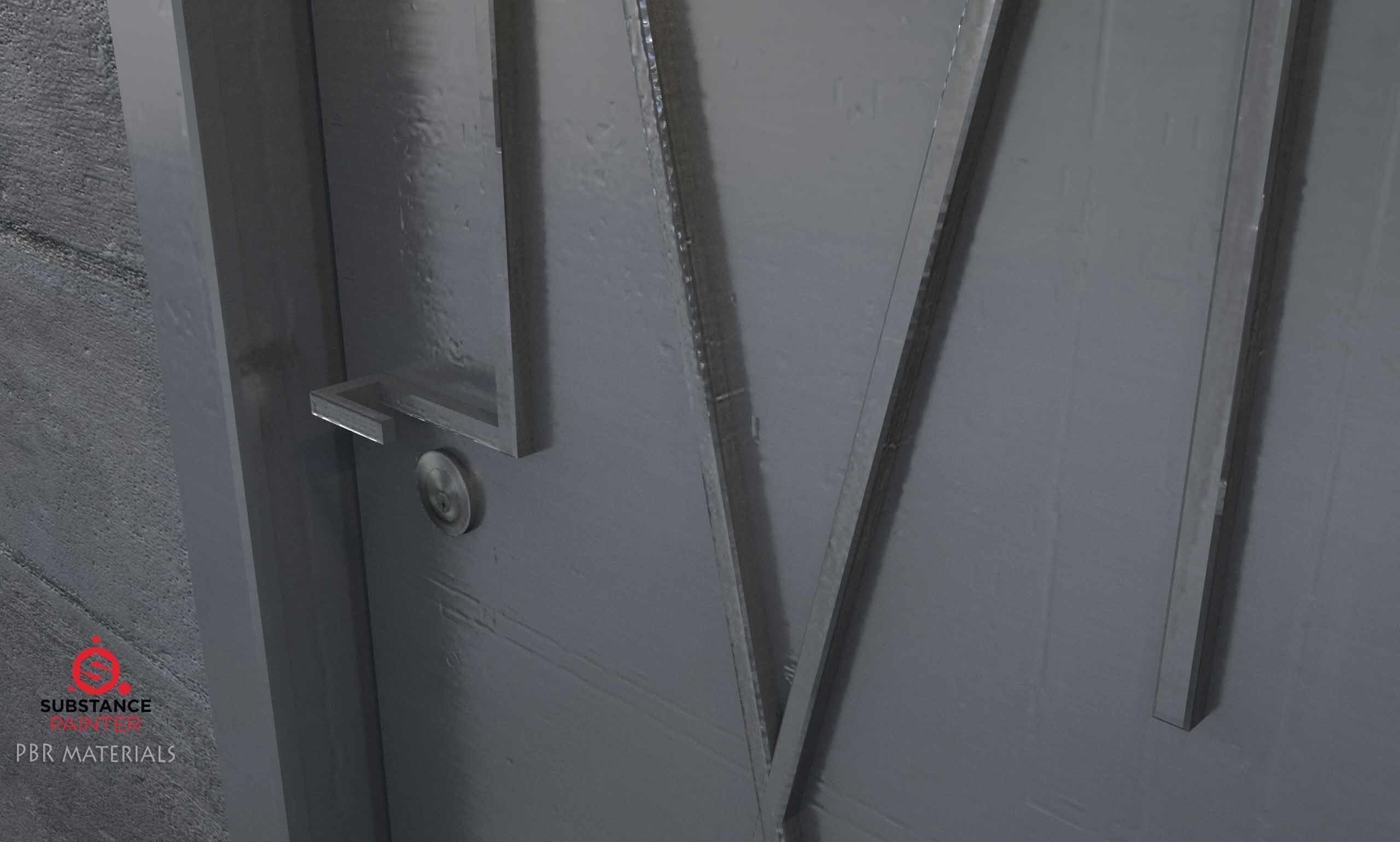    DOOR   WOMEN  and MEN  WC METAL DOOR DESIGN Low-poly 3D model_12