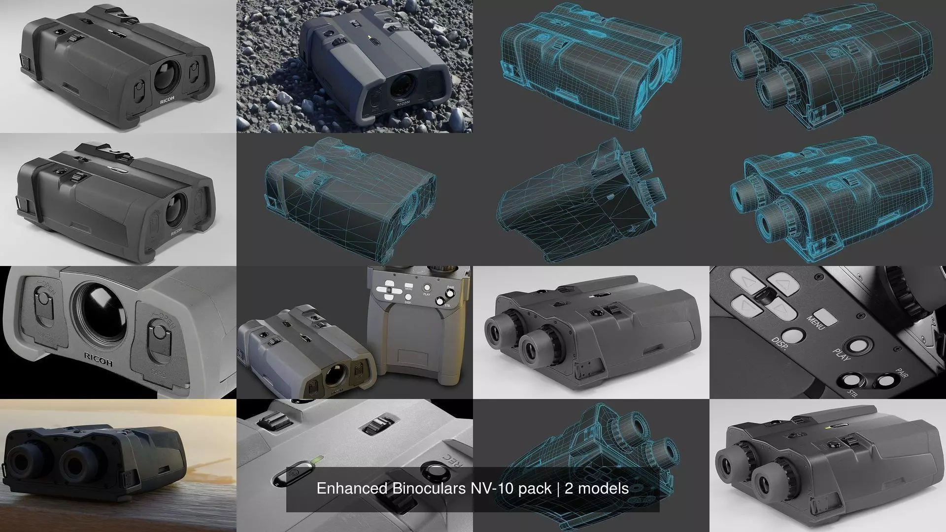 Enhanced Binoculars NV-10 pack 3D Model Collection_0