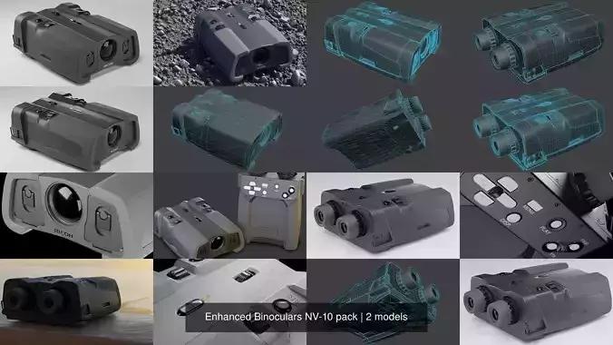 Enhanced Binoculars NV-10 pack 3D Model Collection