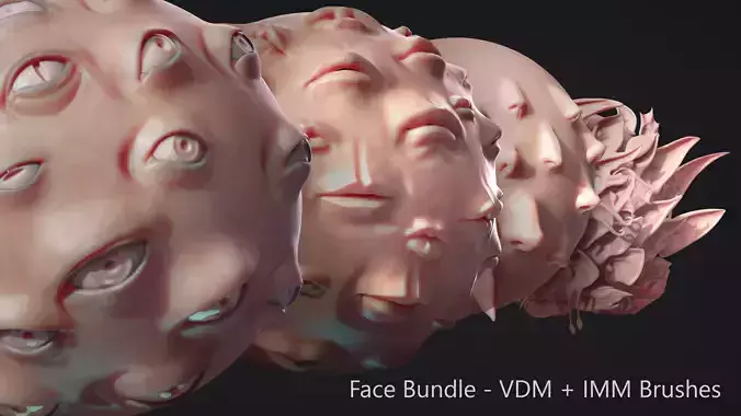 Zbrush - Face IMM and VDM Bundle 3D model