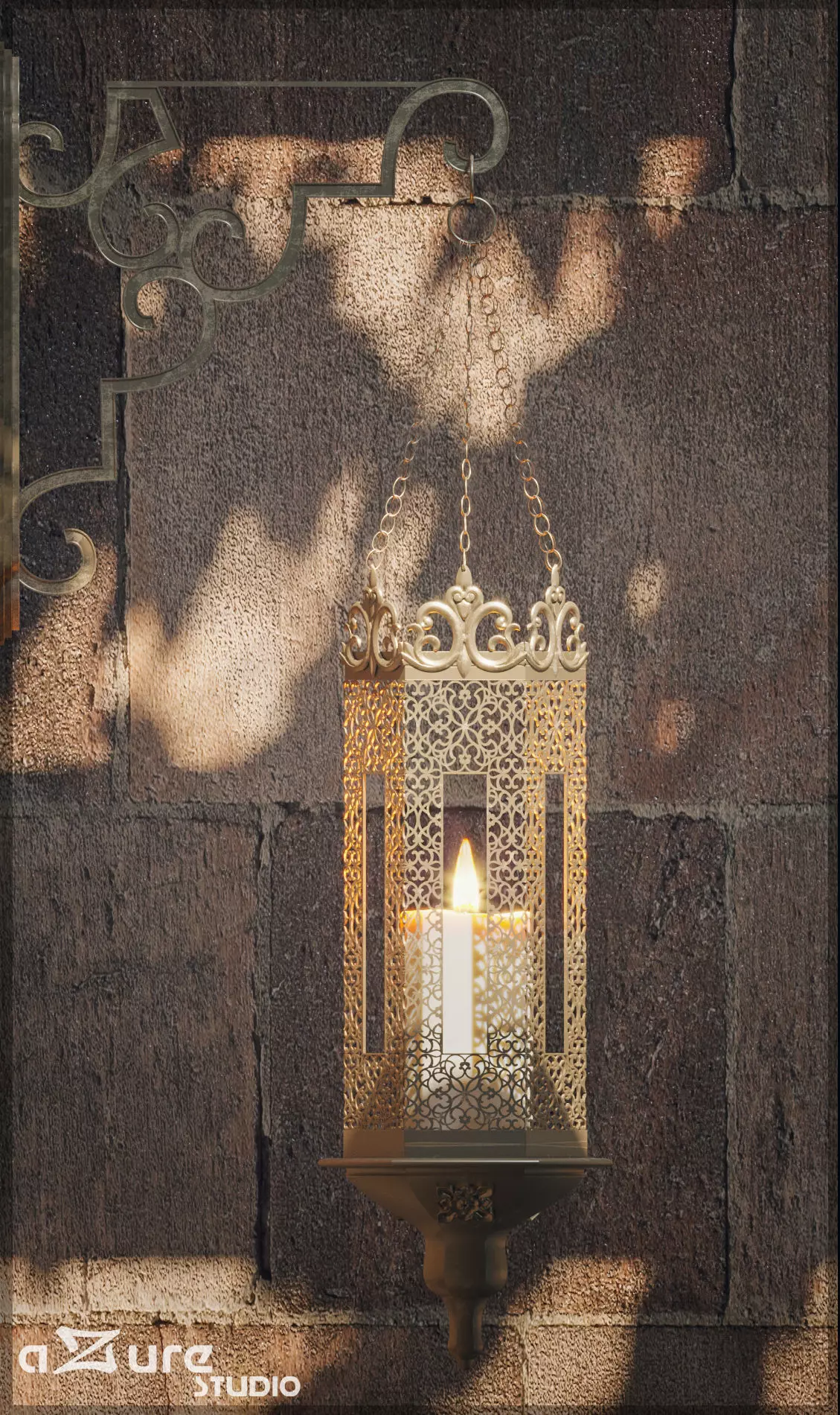 azure wall antique light 02 3D model_0