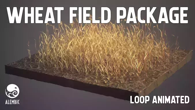 Wheat Field Package Loop Animated 3D model