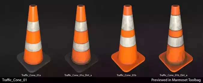 Traffic Cones - In-Game Ready Low-poly 3D model