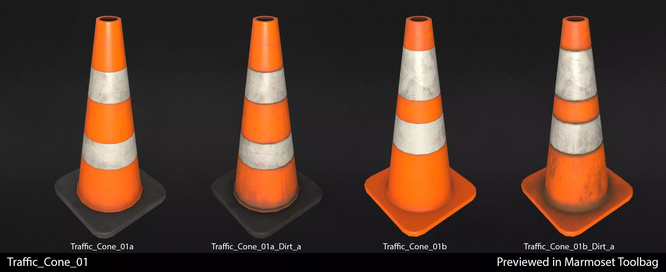 Traffic Cones - In-Game Ready Low-poly 3D model_0