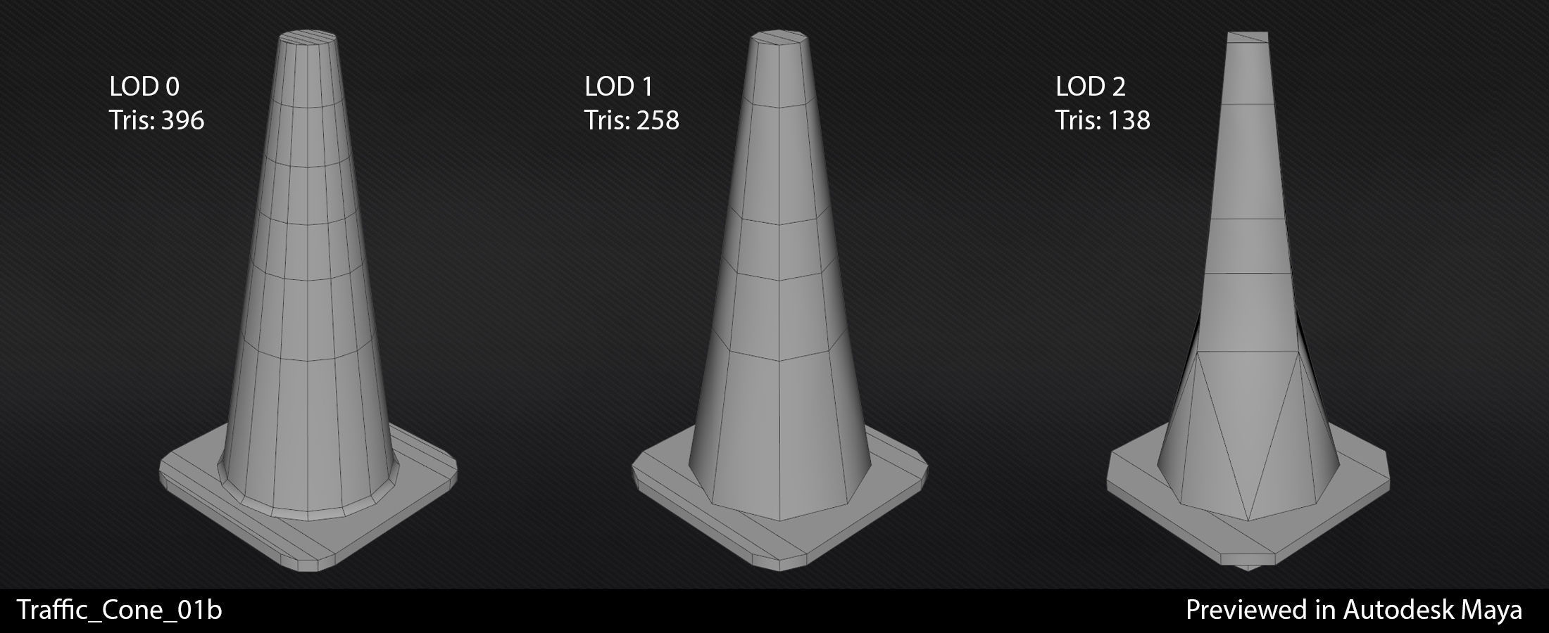 Traffic Cones - In-Game Ready Low-poly 3D model_15