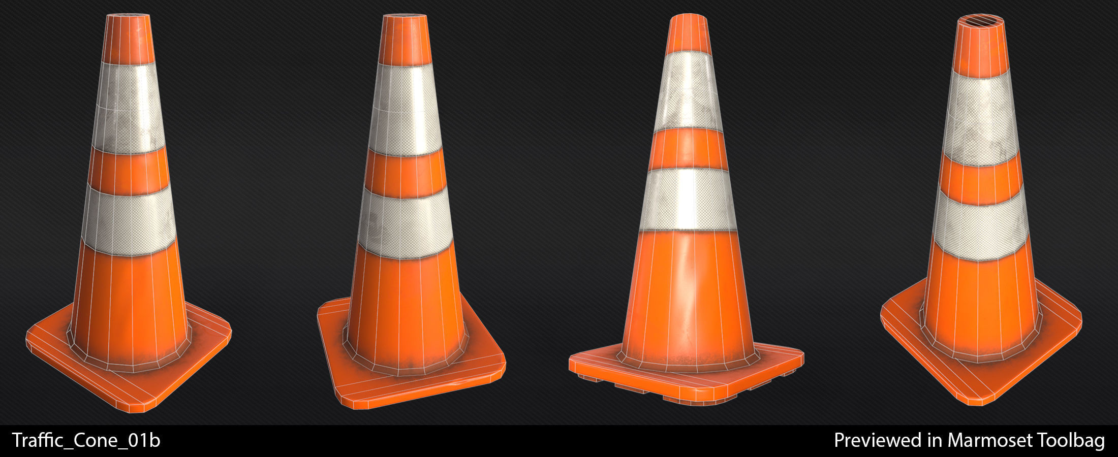 Traffic Cones - In-Game Ready Low-poly 3D model_9