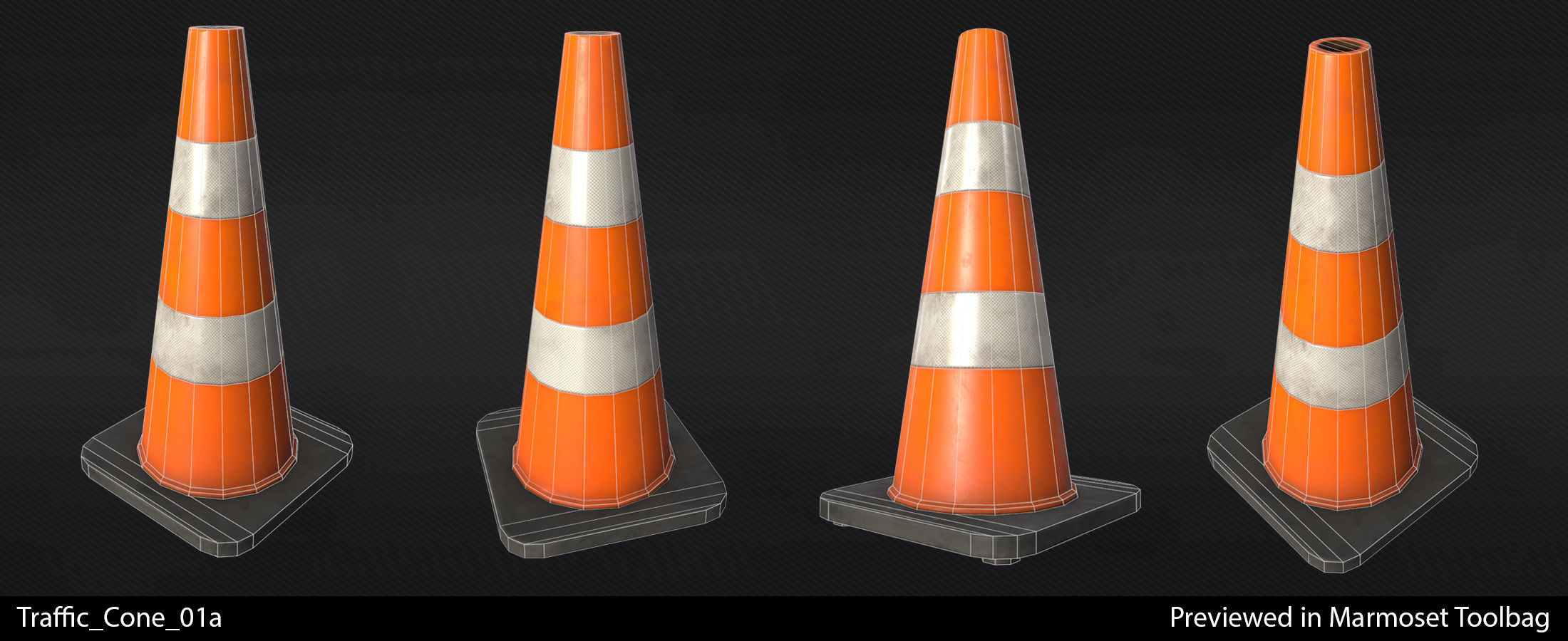 Traffic Cones - In-Game Ready Low-poly 3D model_5