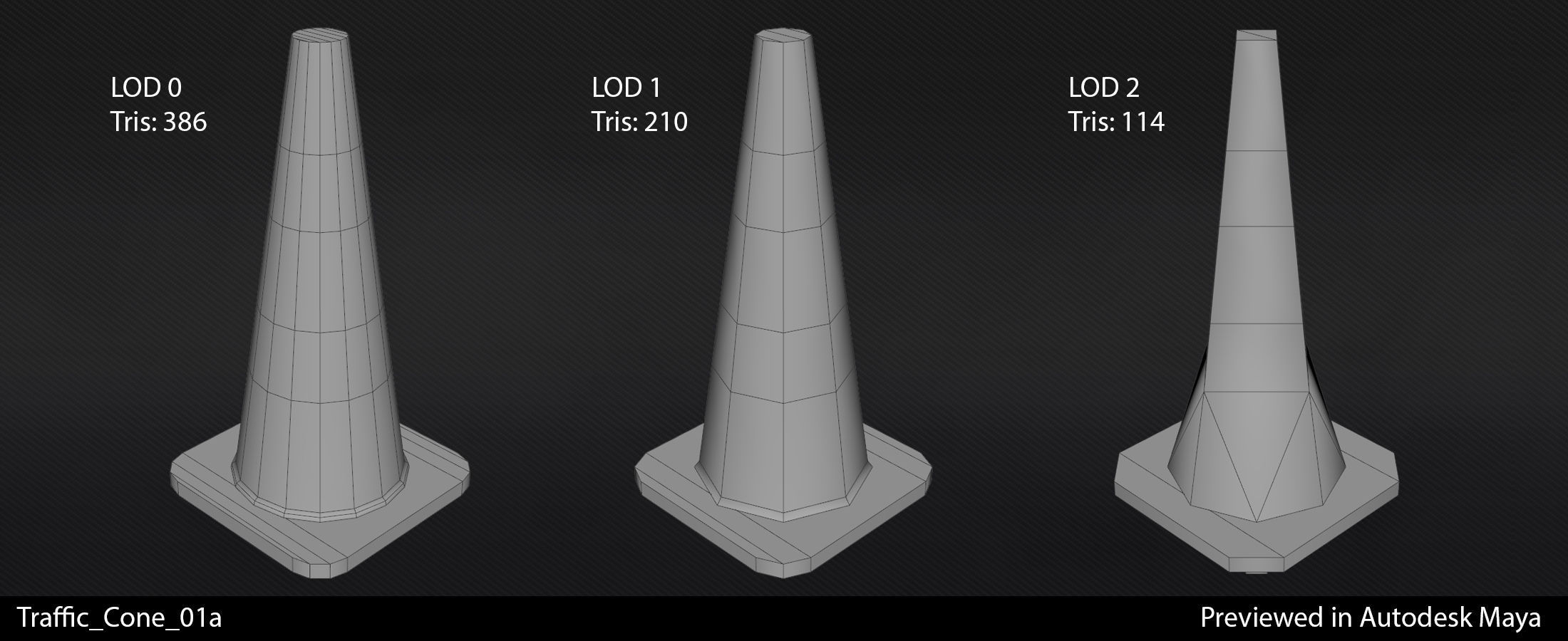 Traffic Cones - In-Game Ready Low-poly 3D model_14