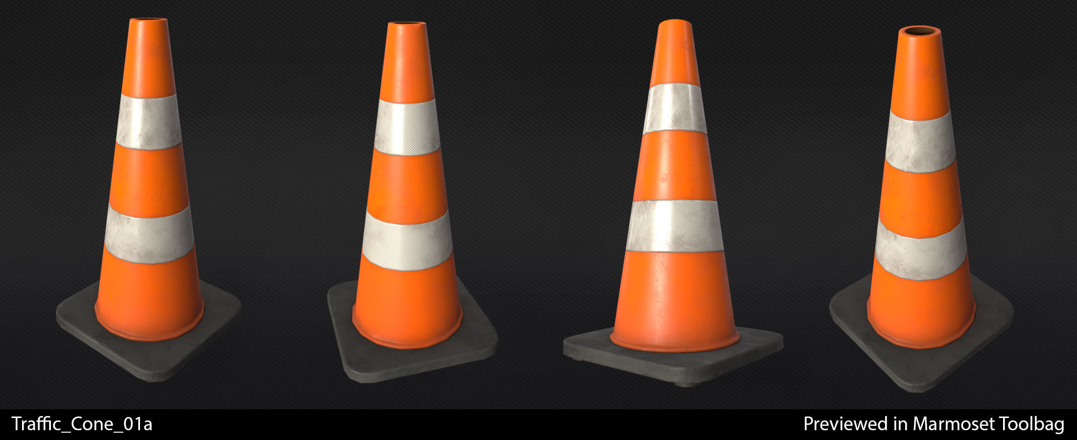 Traffic Cones - In-Game Ready Low-poly 3D model_4