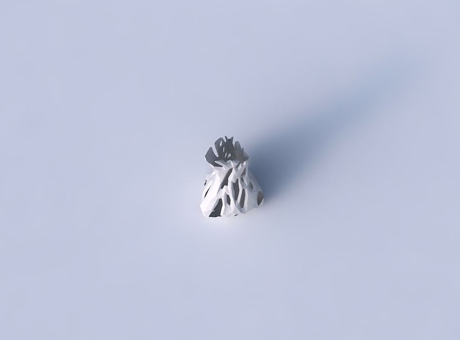 Vase puffy tappered triangle with faceted cuts 3D print model_2