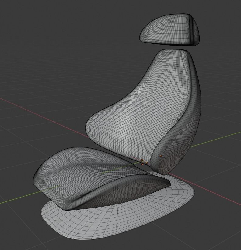 Elegant Car seat concept model 3D model_2