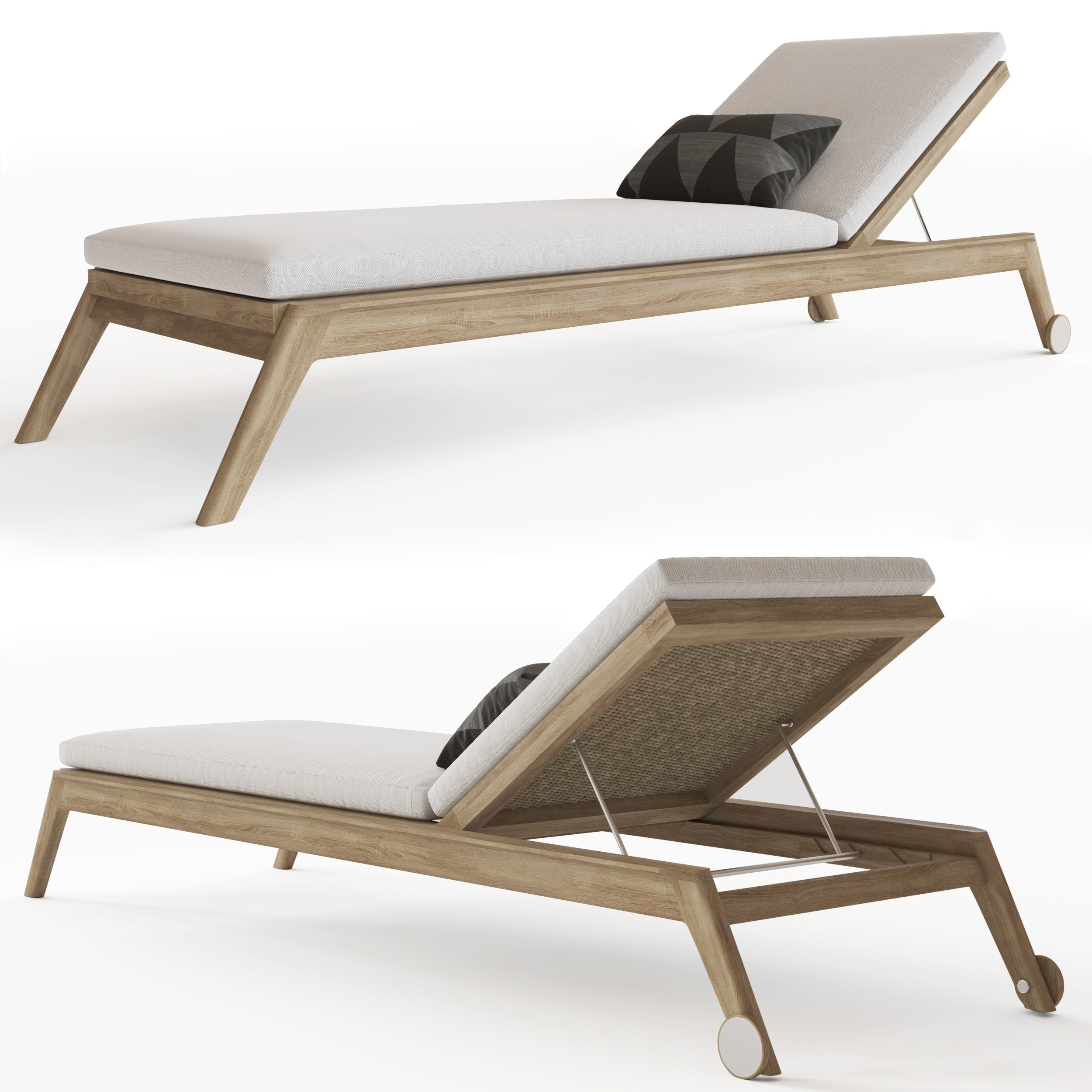 MALTA two chaise loungers on wheels 3D model_5