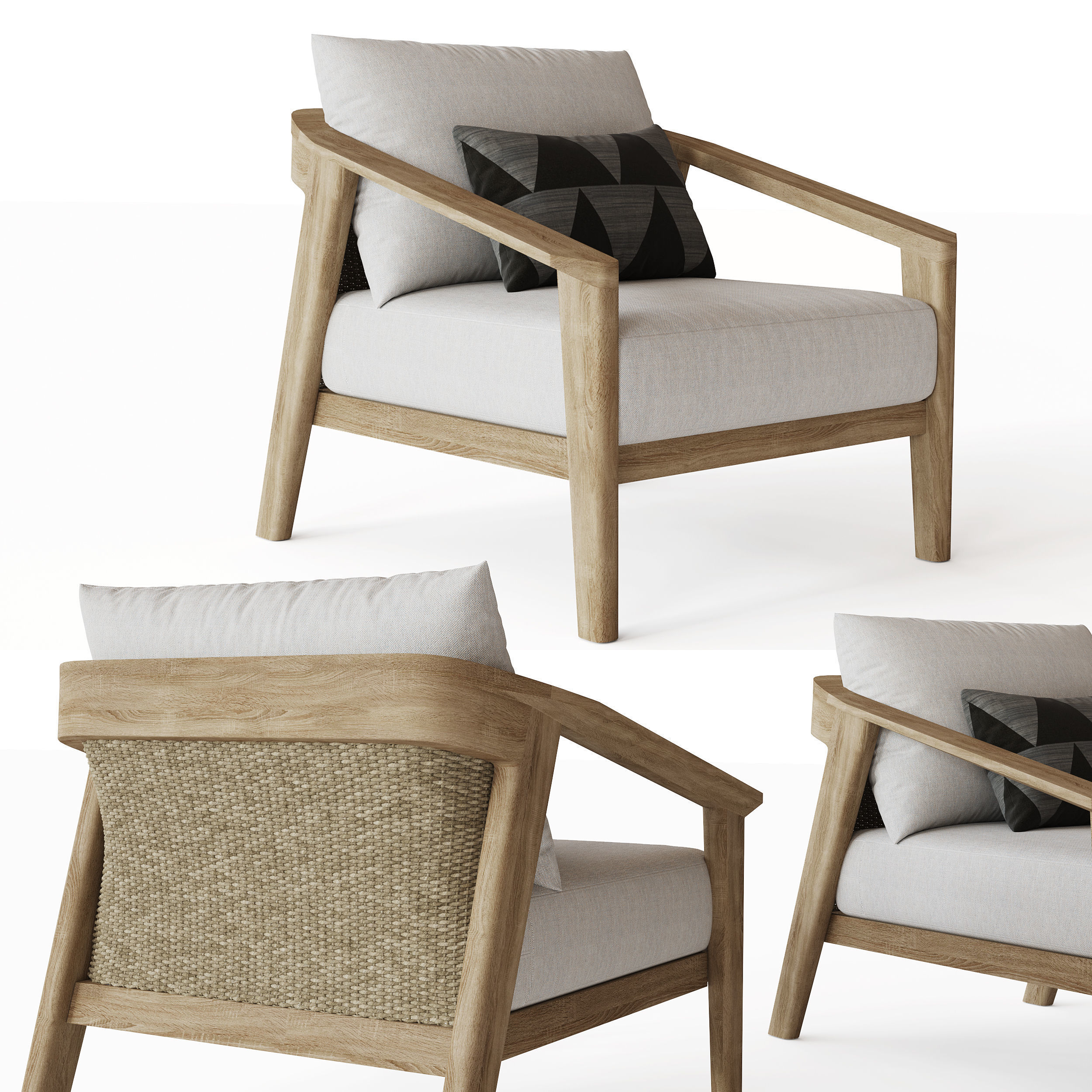 MALTA two chaise loungers on wheels 3D model_1