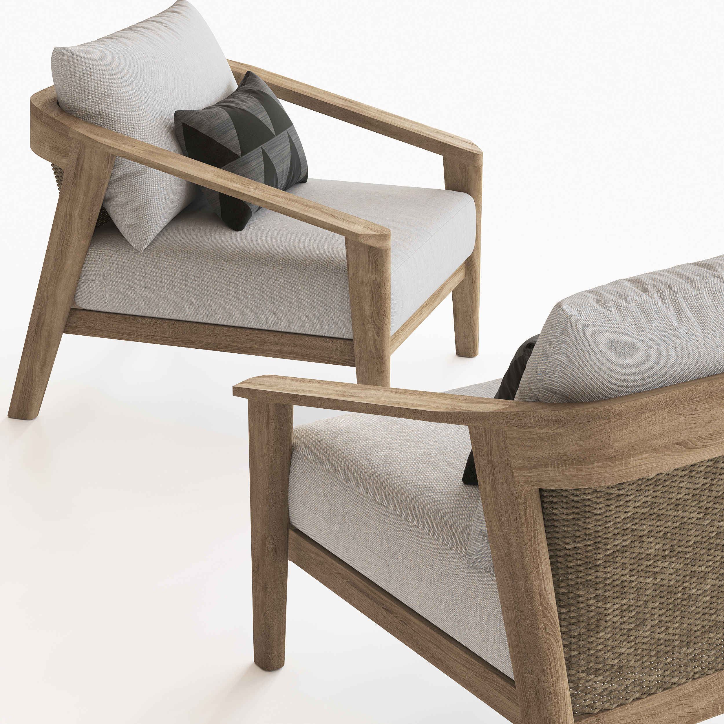 MALTA two chaise loungers on wheels 3D model_2