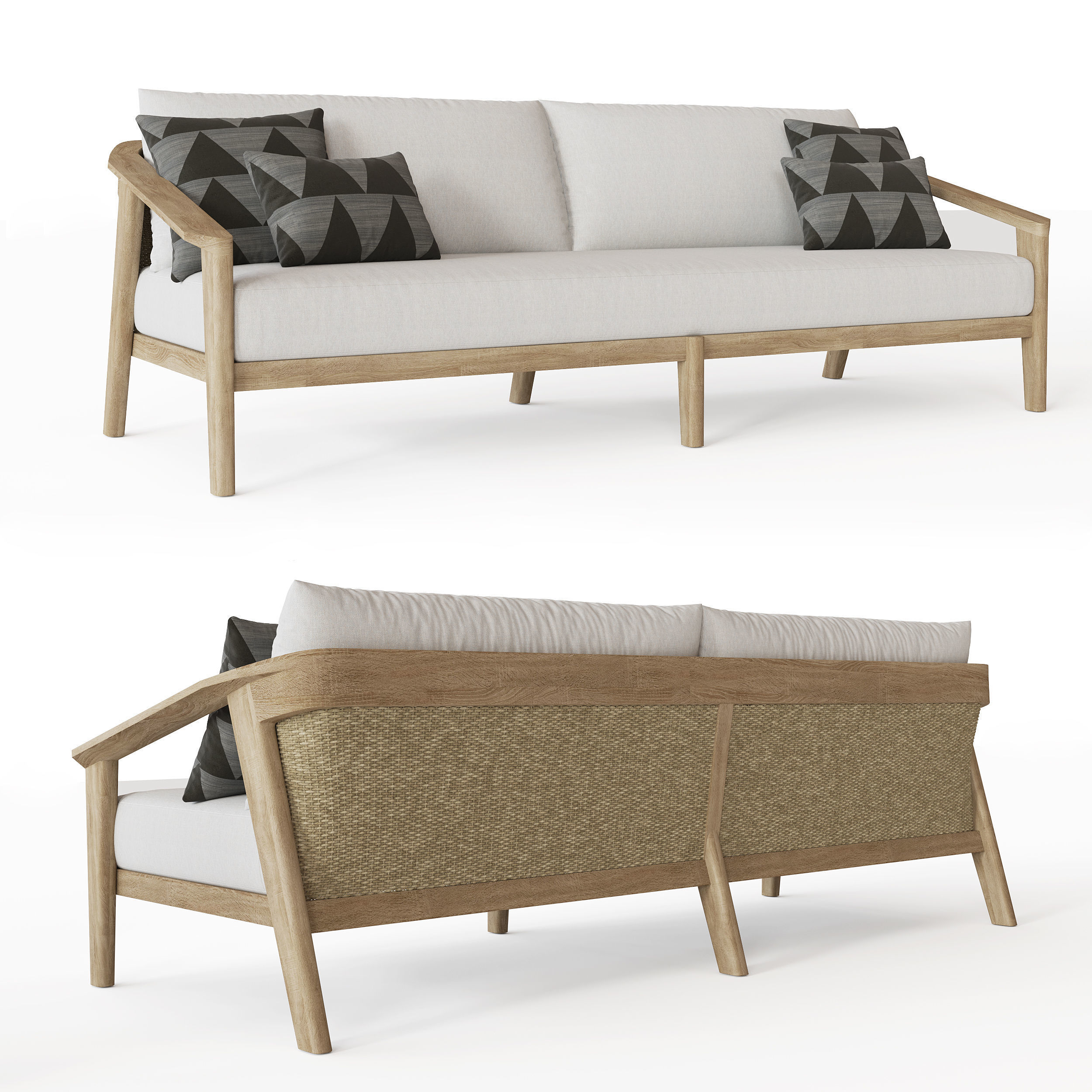 MALTA two chaise loungers on wheels 3D model_4