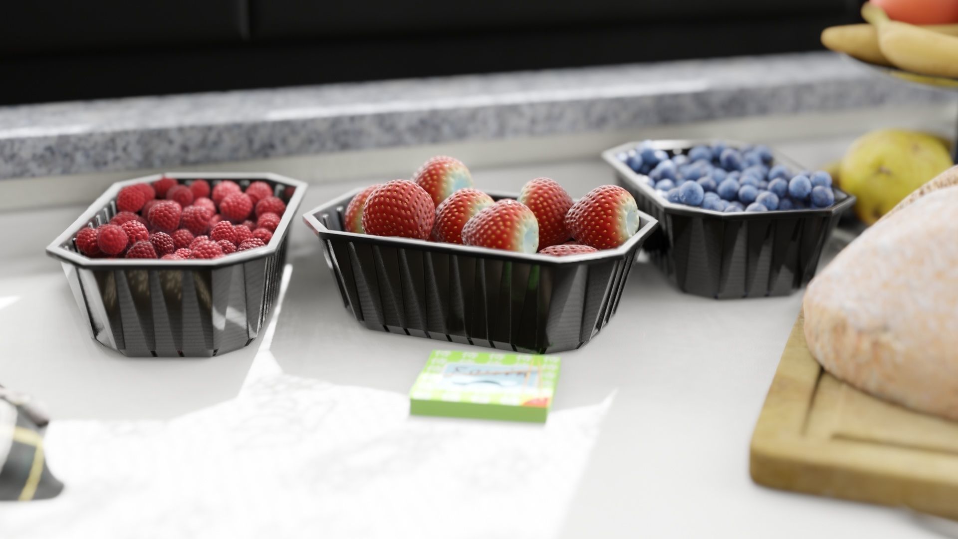 Berries Bowls Set 3D model_3