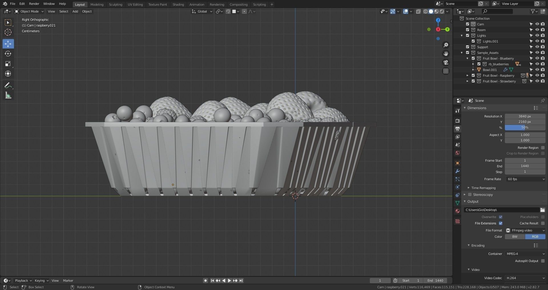 Berries Bowls Set 3D model_16
