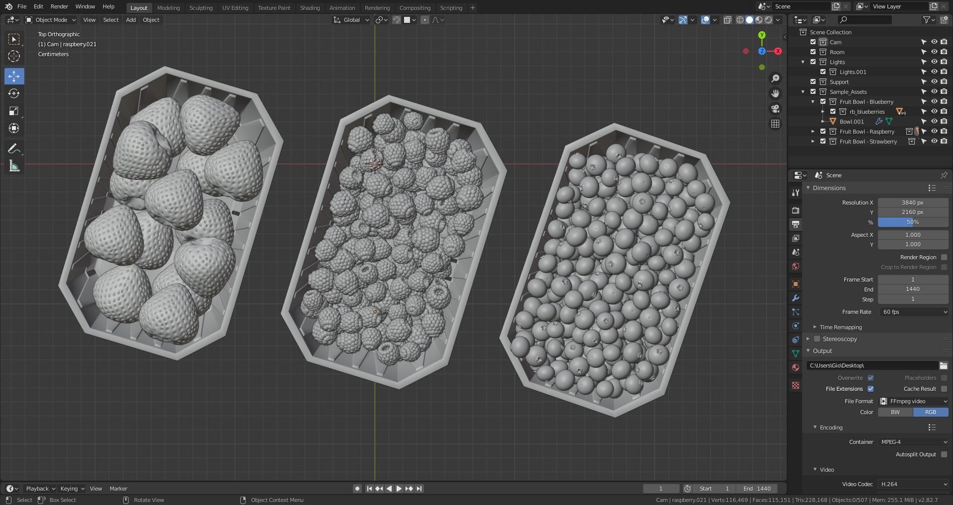 Berries Bowls Set 3D model_13