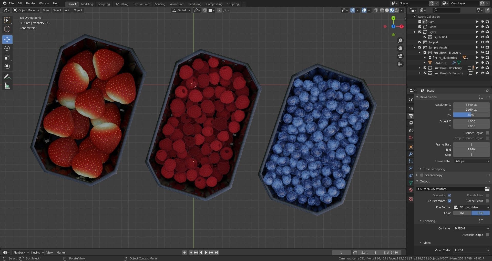 Berries Bowls Set 3D model_12