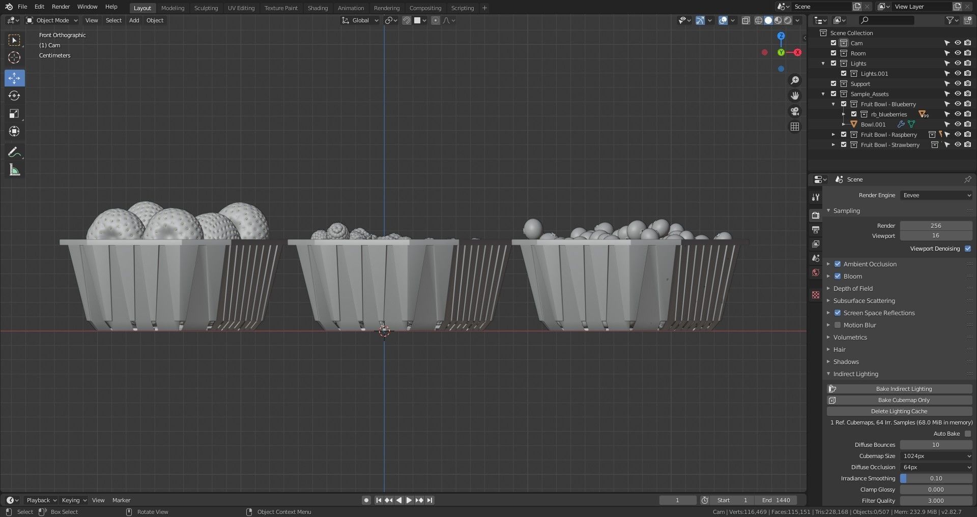 Berries Bowls Set 3D model_7