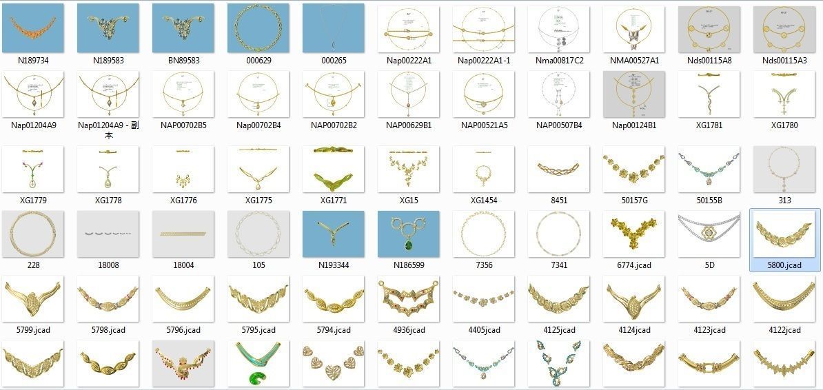 500 Delicate Necklace jcd details bulk collection  3D print model_1