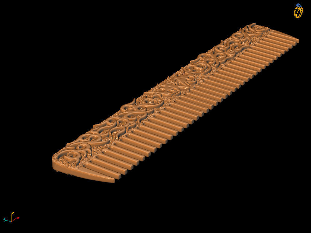  jewelry hair comb 3D print model_9