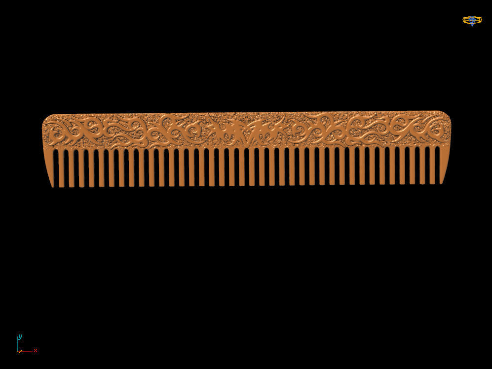  jewelry hair comb 3D print model_10