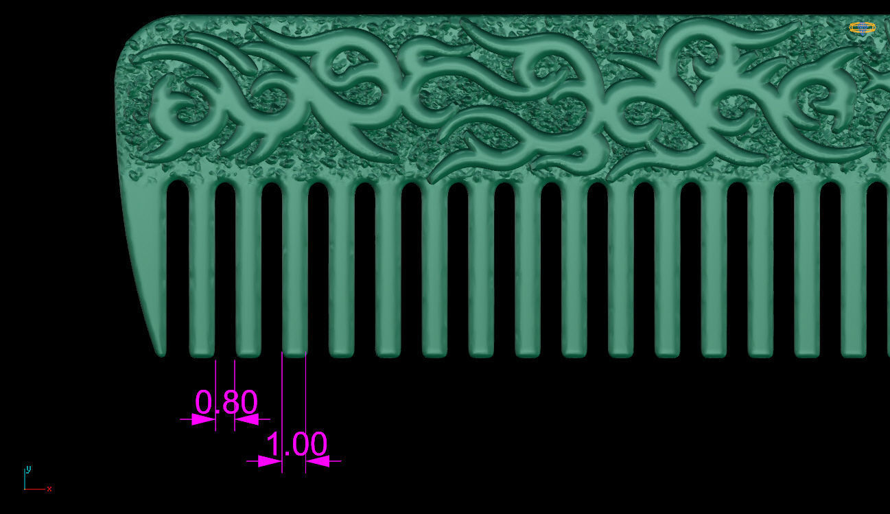  jewelry hair comb 3D print model_6