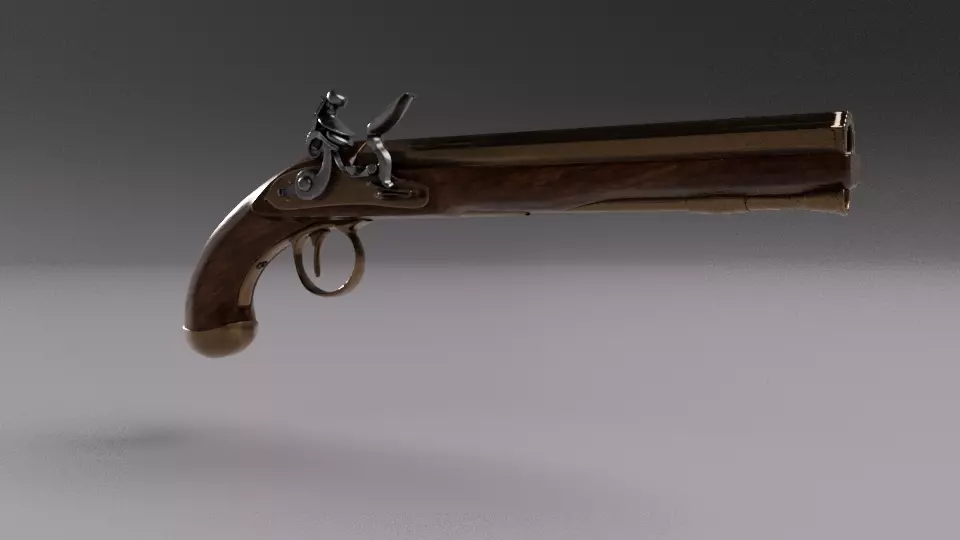 Flintlock dueling  pistol 3D model_0