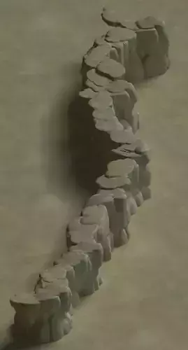 Cartoon forest - river stone connection 02